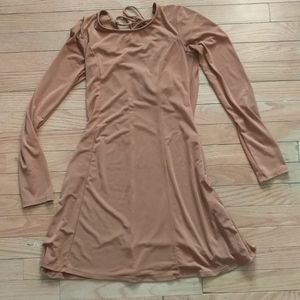Fit and flair lace-up dress